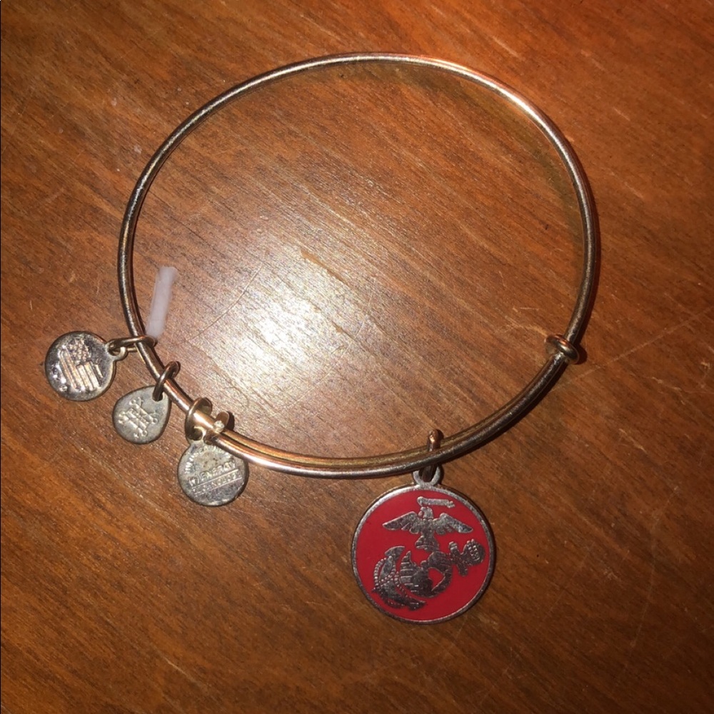 Alex and Ani marine corps silver bangle